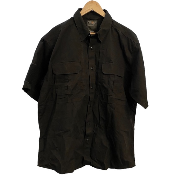 NWT 5.11 Tactical Short Sleeve Black Shirt Security Work Uniform 71152 L - Picture 3 of 10